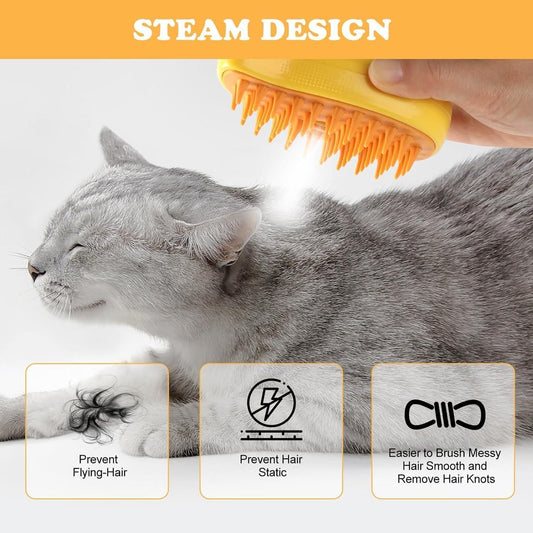 Steamy Pets HairBrush: The Ultimate 3-in-1 Grooming Solution for Your Furry Friend